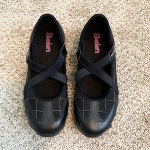 Skechers Bikers Aspire Black/Rainbow Plaid Shoes Mary Jane Style Size 6